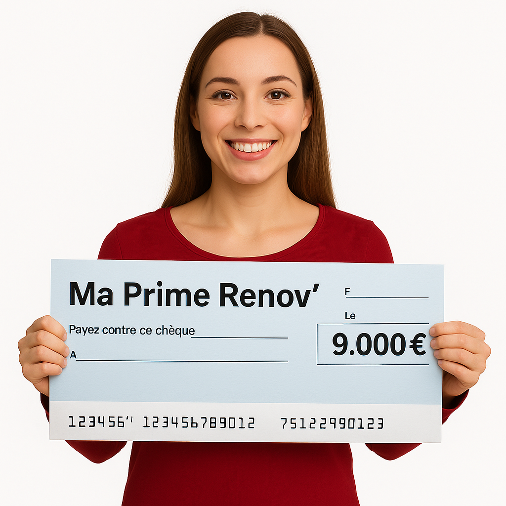 Lucie avec son chèque